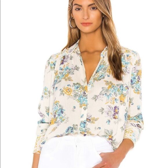 NWT Free people hold onto me floral shirt large - Picture 1 of 8